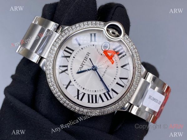 V6 Factory Swiss Copy Cartier Ballon Bleu 42MM Diamond Bezel Watch Automatic Movement V6 Factory Swiss Copy Cartier Ballon Bleu 42MM Diamond Bezel Watch Automatic Movement
