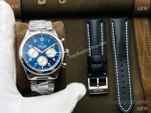2021 New! Swiss Replica Breitling Navitimer 08 Chronograph Watch Blue Dial Stainless Steel 2021 New! Swiss Replica Breitling Navitimer 08 Chronograph Watch Blue Dial Stainless Steel