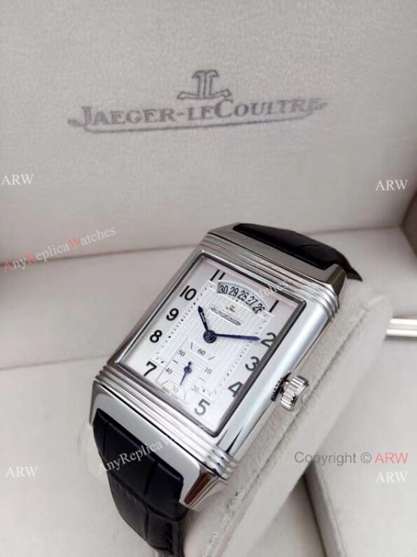 Clone Jaeger LeCoultre Grande Reverso Duo Watch Black Leather Strap Clone Jaeger LeCoultre Grande Reverso Duo Watch Black Leather Strap