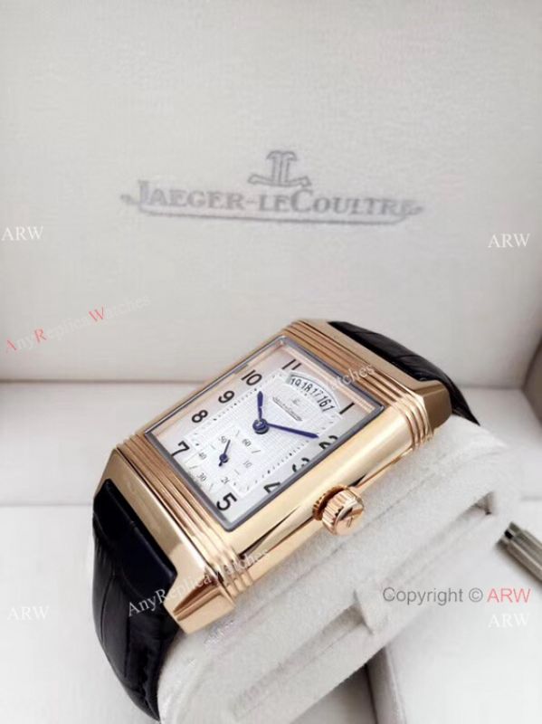 Clone Jaeger LeCoultre Grande Reverso Duo Men Watch Rose Gold with Date Clone Jaeger LeCoultre Grande Reverso Duo Men Watch Rose Gold with Date