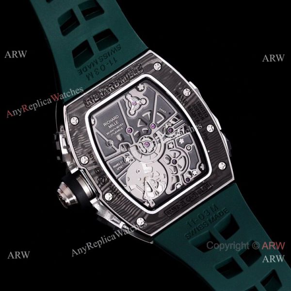 Best RM 62-01 Richard Mille Tourbillon Vibrating Alarm ACJ Green Rubber Band Watch Replica Best RM 62-01 Richard Mille Tourbillon Vibrating Alarm ACJ Green Rubber Band Watch Replica