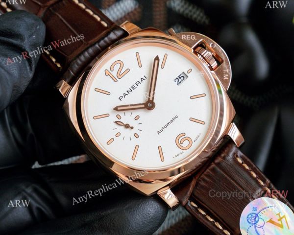 Copy Panerai Luminor Due 42mm Autmatic Watch With A Red Dial Red Leather Strap Copy Panerai Luminor Due 42mm Autmatic Watch With A Red Dial Red Leather Strap