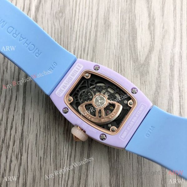 Women Richard Mille BonBon Collection Watches Rm07 Blue Rubber Strap Women Richard Mille BonBon Collection Watches Rm07 Blue Rubber Strap