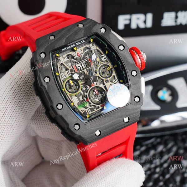 Best Richard Mille Replica Watches RM 11-03 Red Rubber Band Carbon Fiber Watch Automatic Best Richard Mille Replica Watches RM 11-03 Red Rubber Band Carbon Fiber Watch Automatic