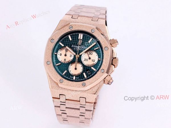 New Audemars Piguet Frosted Gold Royal Oak Rose Gold Watch 41mm Silver Dial with Stop Function High Copy New Audemars Piguet Frosted Gold Royal Oak Rose Gold Watch 41mm Silver Dial with Stop Function High Copy