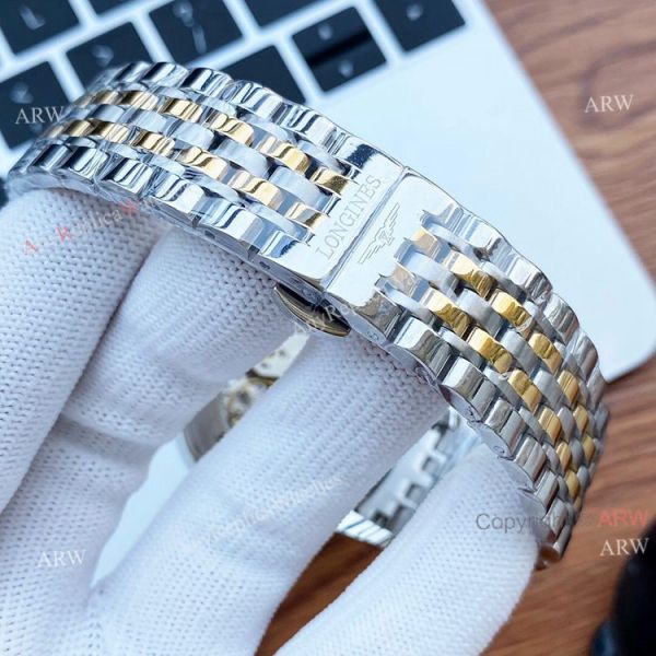 Black Face Longines Watch For Men Size 40mm Automatic Two Tone Replica Black Face Longines Watch For Men Size 40mm Automatic Two Tone Replica