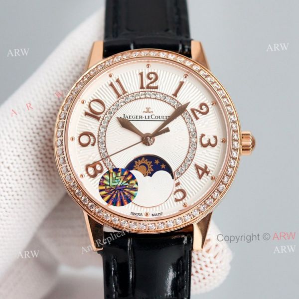 Best Copy White Face Jaeger Lecoultre Rendez-Vous Ladies Watch With Diamonds Blue Leather Strap Best Copy White Face Jaeger Lecoultre Rendez-Vous Ladies Watch With Diamonds Blue Leather Strap
