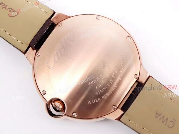 Replica Cartier Ballon Bleu 42mm Leather Strap Rose Gold Watch With Diamonds Replica Cartier Ballon Bleu 42mm Leather Strap Rose Gold Watch With Diamonds