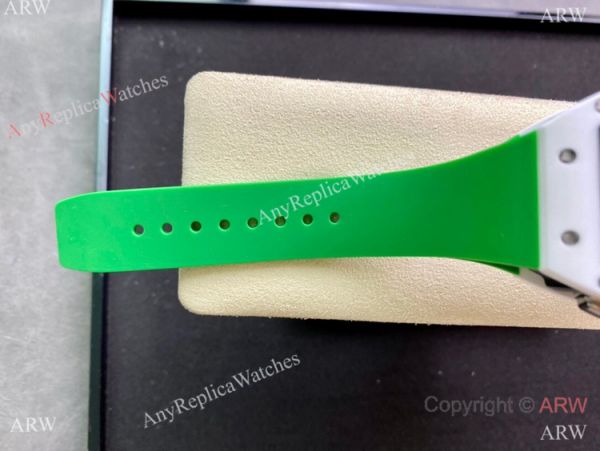 Super Clone Richard Mille Rm 59-01 Yohan Blake Tourbillon Watch White CeramicGreen Rubber Strap Super Clone Richard Mille Rm 59-01 Yohan Blake Tourbillon Watch White CeramicGreen Rubber Strap