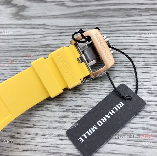 Swiss Quality Richard Mille RM35-01 Rafael Nadal Watch Rose Gold Diamond Yellow Rubber Strap Swiss Quality Richard Mille RM35-01 Rafael Nadal Watch Rose Gold Diamond Yellow Rubber Strap