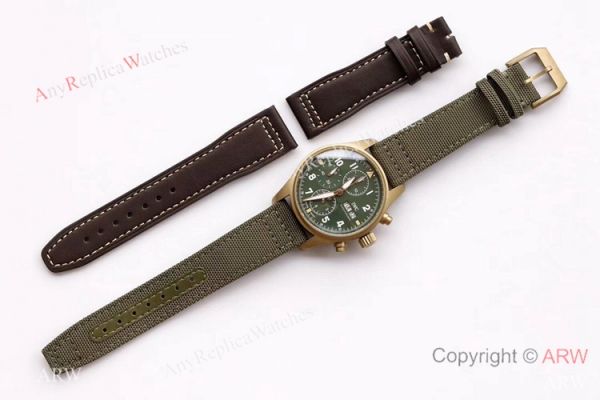 ZF Factory IWC Pilots 7750 Chronograph Spitfire Bronze Military Green Watch ZF Factory IWC Pilots 7750 Chronograph Spitfire Bronze Military Green Watch