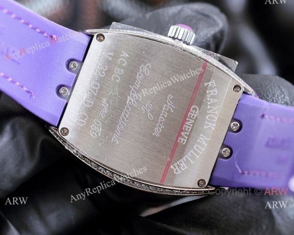 Swiss Quartz Franck Muller Vanguard Lady Watches Purple Gummy Strap Swiss Quartz Franck Muller Vanguard Lady Watches Purple Gummy Strap