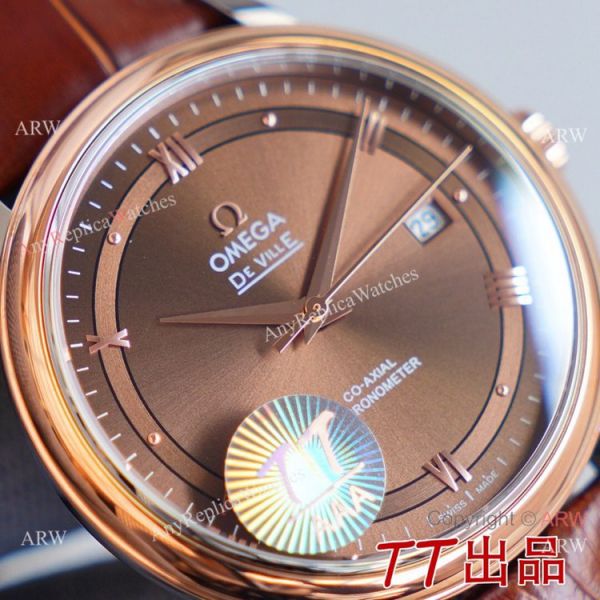 Swiss Quality Copy Omega De Ville Co-Axial Watch 8215 Movement Chocolate Dial Leather Strap Swiss Quality Copy Omega De Ville Co-Axial Watch 8215 Movement Chocolate Dial Leather Strap