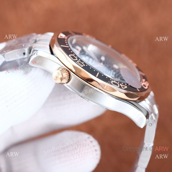 Swiss Quality Omega Seamaster 300m 42mm Two Tone Rose Gold Blue Watch Citizen Movement Swiss Quality Omega Seamaster 300m 42mm Two Tone Rose Gold Blue Watch Citizen Movement