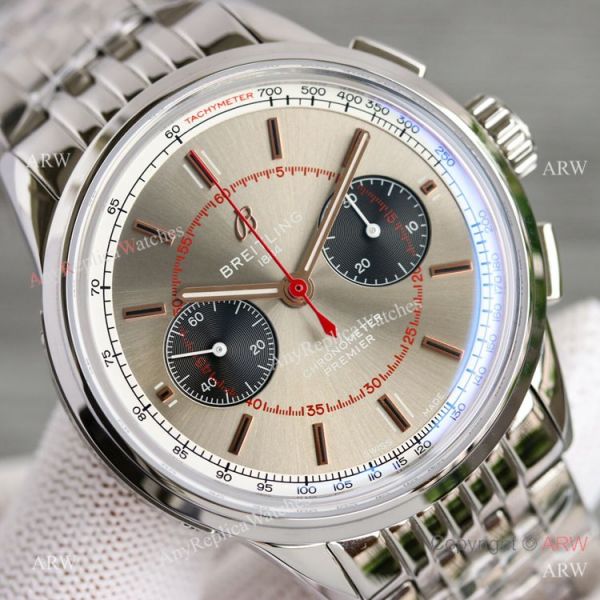 Swiss Breitling Premier BLS A7750 Silver Red Dial Stainless Steel Watch AAA Replica Breitling Swiss Breitling Premier BLS A7750 Silver Red Dial Stainless Steel Watch AAA Replica Breitling