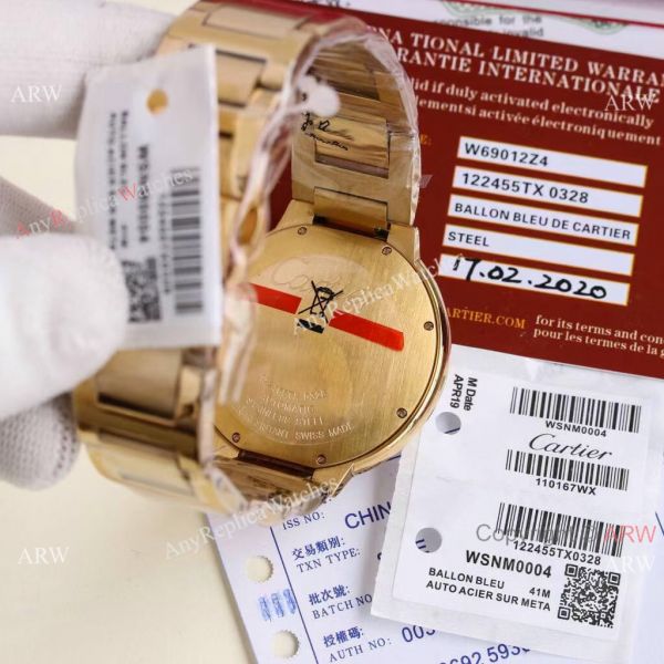 Replica V6 Cartier Balloon Blue Rose Gold Case White Face Watch SS Strap Replica V6 Cartier Balloon Blue Rose Gold Case White Face Watch SS Strap