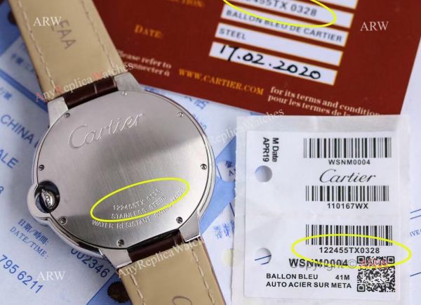 Replica V6 Cartier Balloon Blue Diamond Bezel White Face Watch Brown Leather Strap Replica V6 Cartier Balloon Blue Diamond Bezel White Face Watch Brown Leather Strap