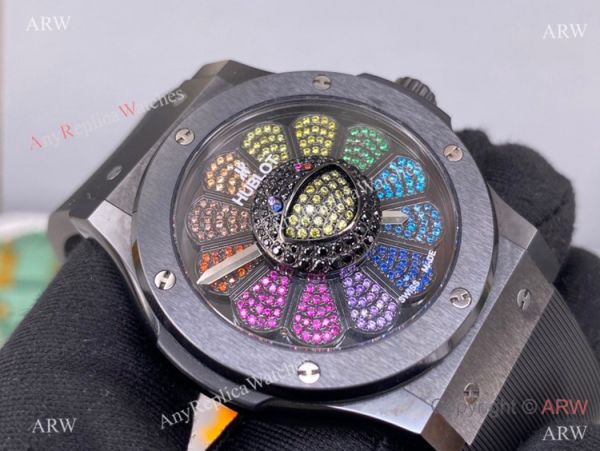 2022 New! Swiss Hublot Takashi Murakami Black Ceramic Rainbow Watch 45mm 2022 New! Swiss Hublot Takashi Murakami Black Ceramic Rainbow Watch 45mm