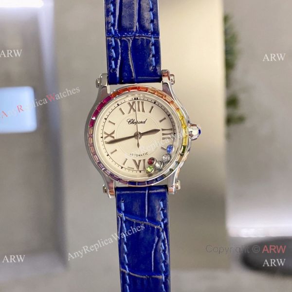 Chopard Happy Sport 30 Watch Rainbow bezel 2-Tone Rose Gold Chopard Happy Sport 30 Watch Rainbow bezel 2-Tone Rose Gold