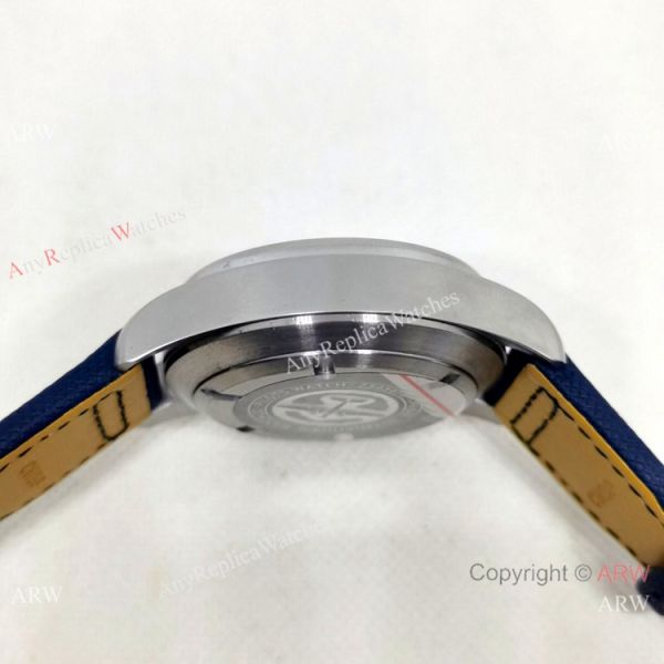 New Copy IWC Pilots Automatic Watch Orange Hand Blue Leather Strap New Copy IWC Pilots Automatic Watch Orange Hand Blue Leather Strap