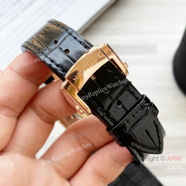Clone Patek Philippe Annual Calendar Nautilus Watch Brown Leather Strap Diamond Bezel Clone Patek Philippe Annual Calendar Nautilus Watch Brown Leather Strap Diamond Bezel