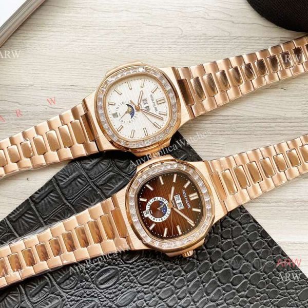 Clone Patek Philippe Nautilus Annual Calendar 42 Watches Rose Gold Diamond Bezel Clone Patek Philippe Nautilus Annual Calendar 42 Watches Rose Gold Diamond Bezel