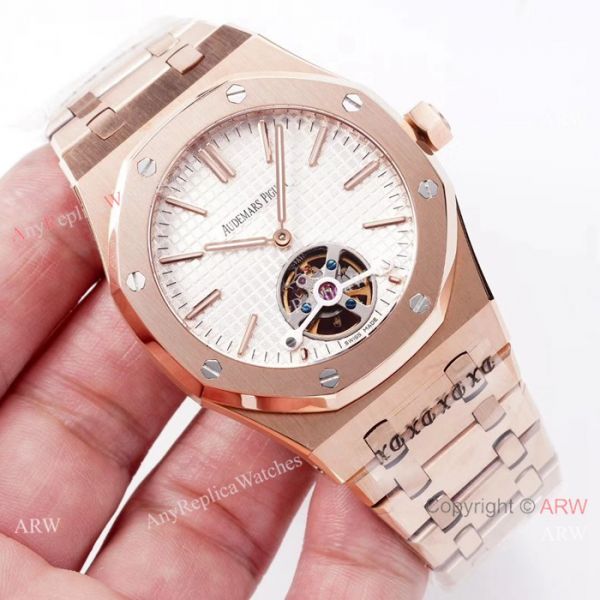 Swiss Copy Audemars Piguet Royal Oak tourbillon Watch Rose Gold Grey Dial Swiss Copy Audemars Piguet Royal Oak tourbillon Watch Rose Gold Grey Dial