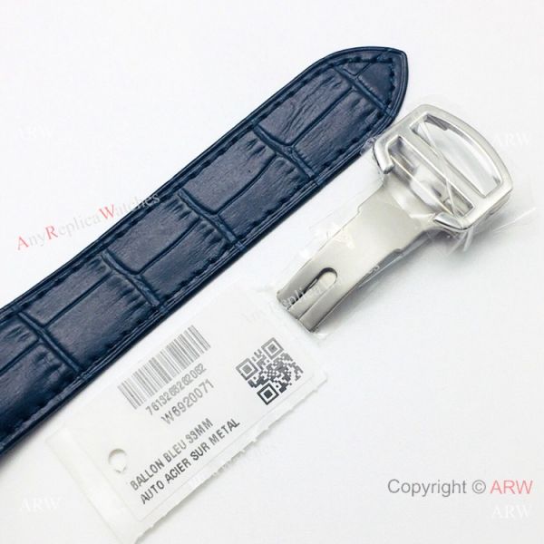 (GB) Swiss Copy Cartier Santos De Mens Watch Blue Dial Blue Leather Strap (GB) Swiss Copy Cartier Santos De Mens Watch Blue Dial Blue Leather Strap