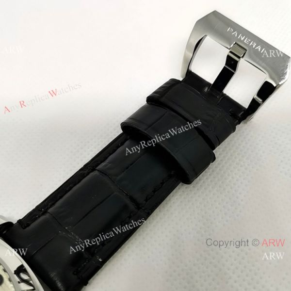 Fake Officine Luminor Power Reserve Watch White Dial Black Leather Band Fake Officine Luminor Power Reserve Watch White Dial Black Leather Band