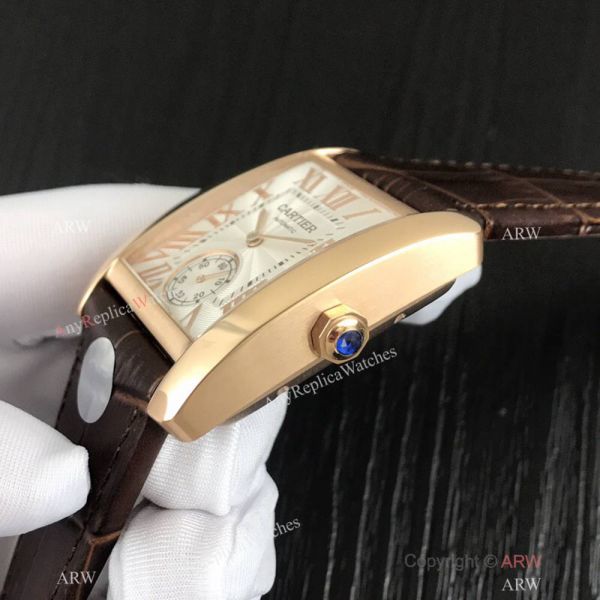 Swiss Grade Copy Cartier Tank Watch Rose Gold Roman Dial Swiss Grade Copy Cartier Tank Watch Rose Gold Roman Dial