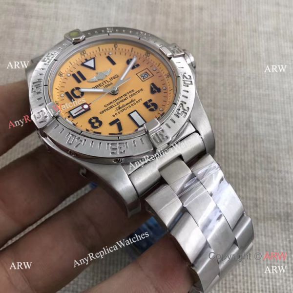NEW Style Replica Breitling Avenger II Seawolf Orange Dial Silver Steel Watch NEW Style Replica Breitling Avenger II Seawolf Orange Dial Silver Steel Watch