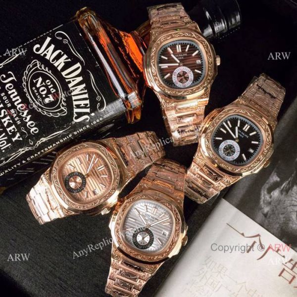 New Copy Patek Philippe Engraving Nautilus Rose Gold Dial Men Wristwatch New Copy Patek Philippe Engraving Nautilus Rose Gold Dial Men Wristwatch