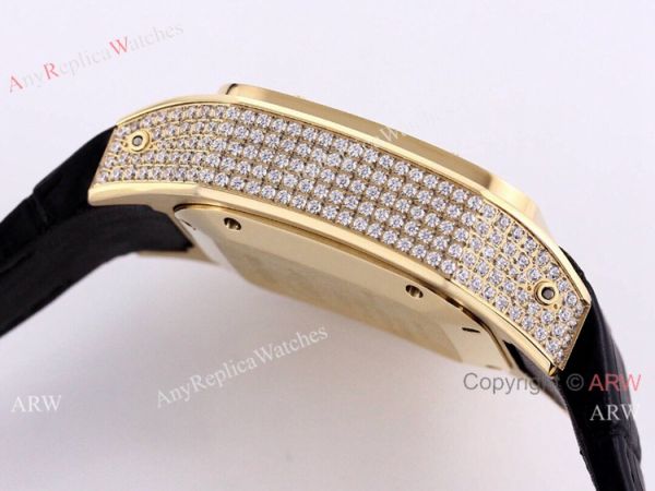 Knockoff Cartier Santos De Chronograph Iced Out Watch 45mm Men Knockoff Cartier Santos De Chronograph Iced Out Watch 45mm Men