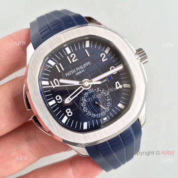 Replica Swiss Patek Philippe Travel Time Watch SS Blue Rubber Strap Replica Swiss Patek Philippe Travel Time Watch SS Blue Rubber Strap