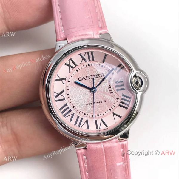 Fake Swiss Cartier Ballon Bleu Pink Watch 36mm Mid-size Fake Swiss Cartier Ballon Bleu Pink Watch 36mm Mid-size