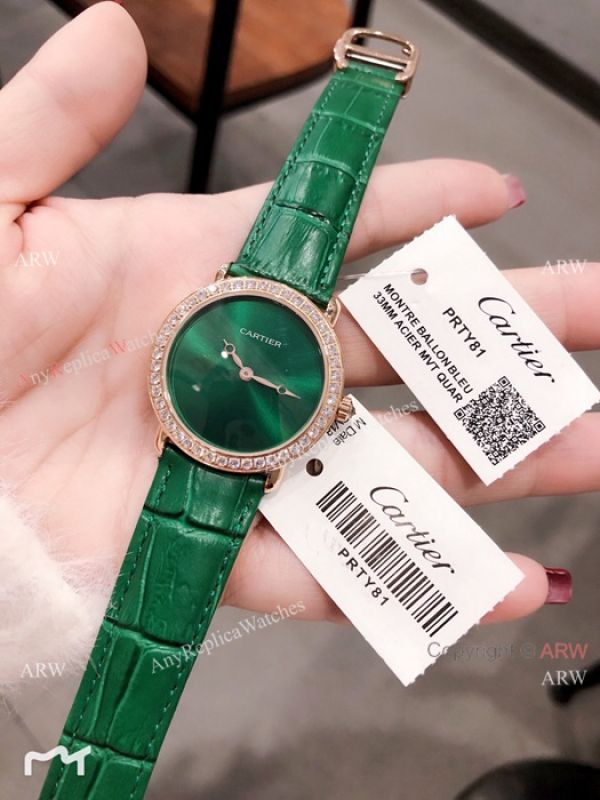 Cartier Rose Gold Green Dial 33mm Watch Swiss Quality Cartier Watch Lady Cartier Rose Gold Green Dial 33mm Watch Swiss Quality Cartier Watch Lady