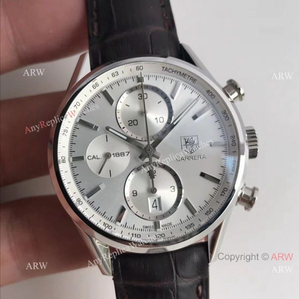 Swiss Copy TAG Heuer Carrera Calibre 1887 Chronograph Watch Silver Dial Swiss Copy TAG Heuer Carrera Calibre 1887 Chronograph Watch Silver Dial
