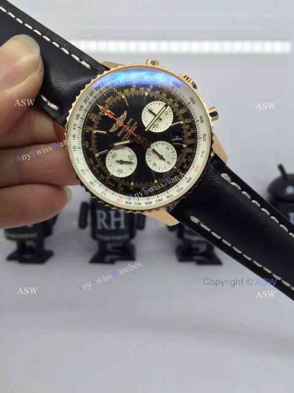 Swiss Replica Breitling 1884 Chronometre Navitimer Watch Rose Gold Case Black Dial Swiss Replica Breitling 1884 Chronometre Navitimer Watch Rose Gold Case Black Dial
