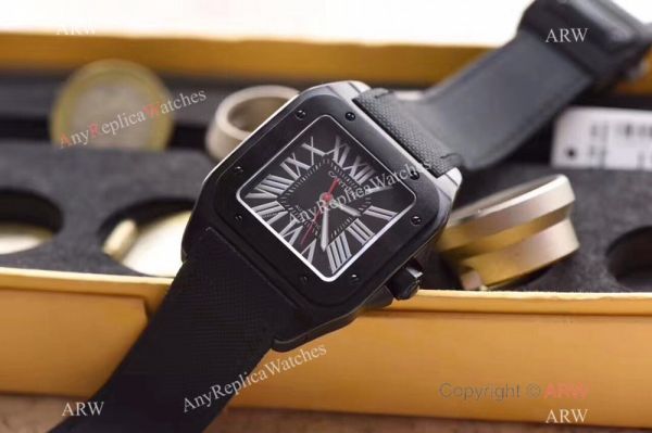 Cartier Santos 100th Anniversary Black Watch Swiss Grade Replica Cartier Santos 100th Anniversary Black Watch Swiss Grade Replica