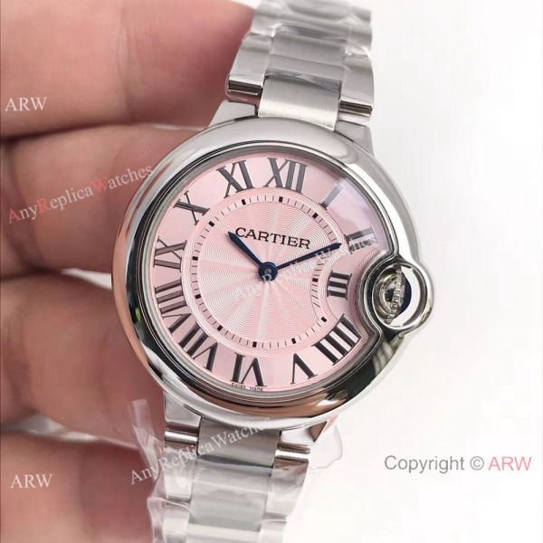 AAA Replica Ballon Bleu Cartier Quartz Watch Stainless Steel Pink Dial AAA Replica Ballon Bleu Cartier Quartz Watch Stainless Steel Pink Dial
