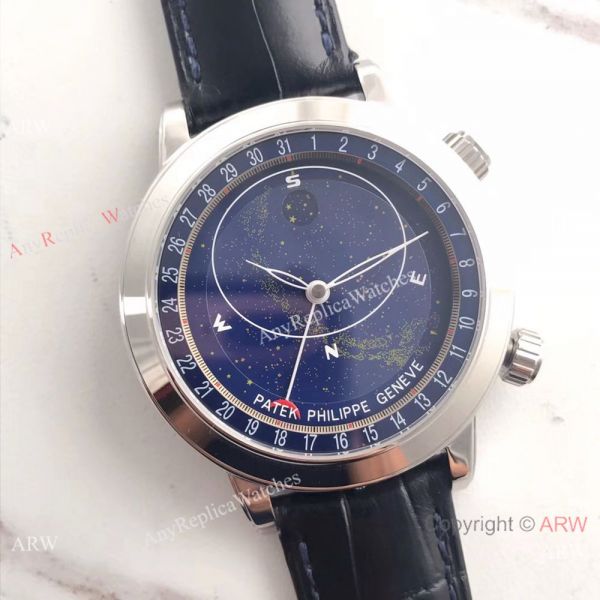 Swiss Replica Patek Philippe 6102P Sky Moon Celestial Stainless Steel Watch Swiss Replica Patek Philippe 6102P Sky Moon Celestial Stainless Steel Watch
