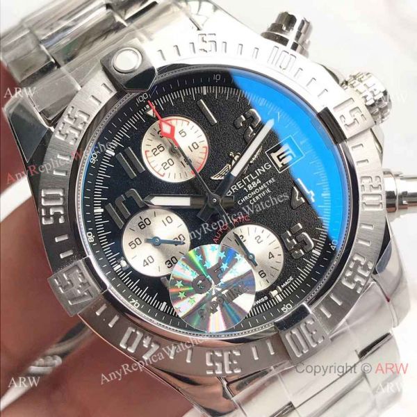 (GF)Replica Breitling Super Avenger II Stainless Steel Black Arabic Watch 7750 (GF)Replica Breitling Super Avenger II Stainless Steel Black Arabic Watch 7750