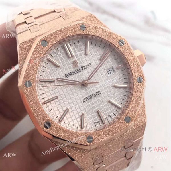 JF Factory Newest Audemars Piguet Watches For Sale Royal Oak Frosted Gold w White Dial JF Factory Newest Audemars Piguet Watches For Sale Royal Oak Frosted Gold w White Dial