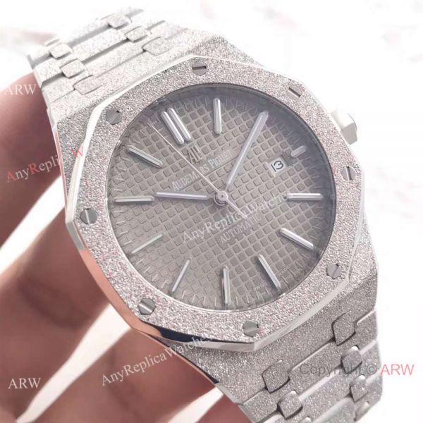 JF Factory Copy Audemars Piguet Royal Oak Frosted Case Grey Face 41mm Watch JF Factory Copy Audemars Piguet Royal Oak Frosted Case Grey Face 41mm Watch