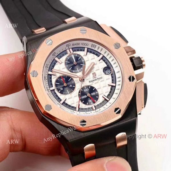Audemars Piguet Royal Oak Offshore Rose Gold White Face Replica Watch Audemars Piguet Royal Oak Offshore Rose Gold White Face Replica Watch