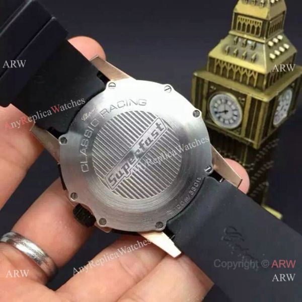 Replica Chopard Classic Racing Watch SS White Chronograph Black Rubber Bracelet Replica Chopard Classic Racing Watch SS White Chronograph Black Rubber Bracelet