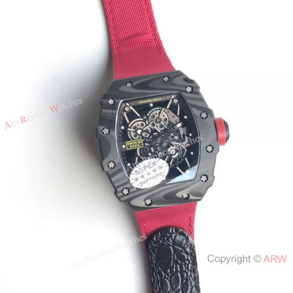Best Replica Richard Mille RM 35-01 Rafael Nadal watch Carbon Case Red Strap Best Replica Richard Mille RM 35-01 Rafael Nadal watch Carbon Case Red Strap
