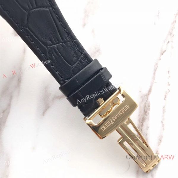 Audemars Piguet Royal Oak Perpetual Calendar Replica Moon Watch Black Leather Strap Audemars Piguet Royal Oak Perpetual Calendar Replica Moon Watch Black Leather Strap