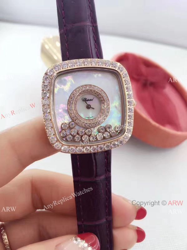 Swiss Quartz Happy Dreams Chopard Lady Watch Pink Leather Rose Gold Swiss Quartz Happy Dreams Chopard Lady Watch Pink Leather Rose Gold