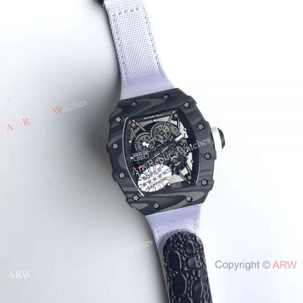 Swiss Quality Richard Mille RM35-02 Carbon White Strap Watch Knock off Swiss Quality Richard Mille RM35-02 Carbon White Strap Watch Knock off